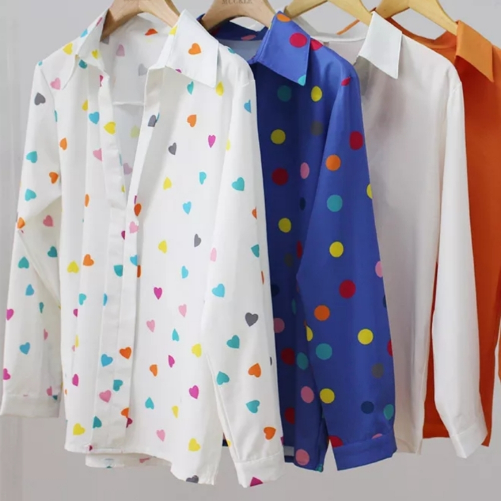 LONG SLEEVE POLKA DOT BLOUSE - Picture 2 of 3